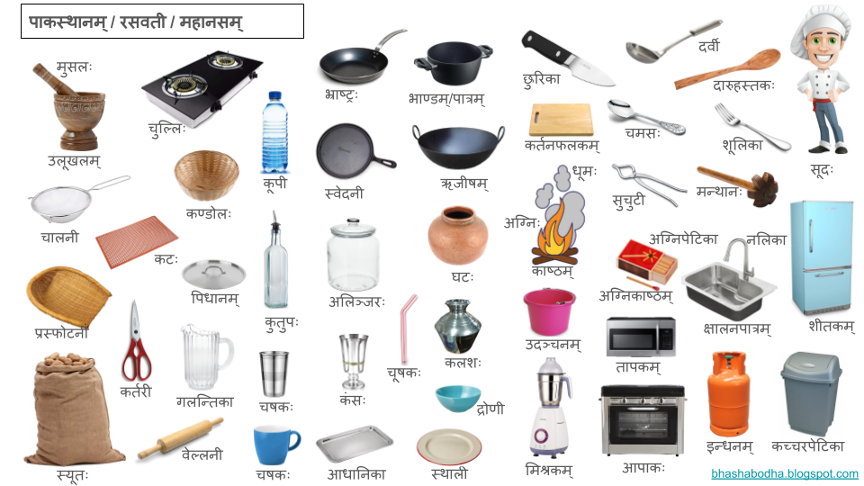 Samskrita Bhasha Bodha Kitchen Items samskrita-bhasha-bodha-kitchen-items