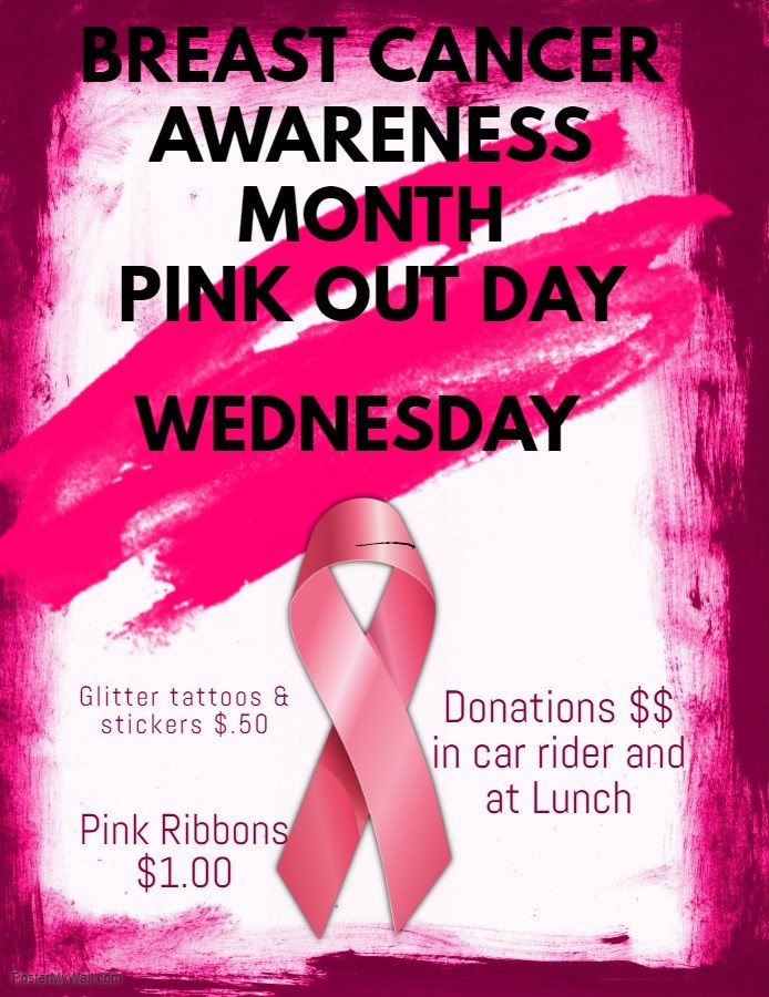 Blythewood Middle School Breast Cancer Pink Out Day Tomorrow...