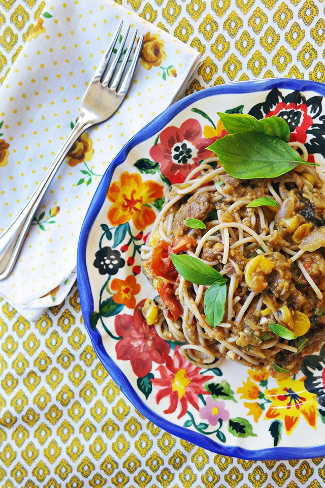 An Easy & Delicious Roasted Eggplant Pasta Dish (Vegan & Kid Friendly