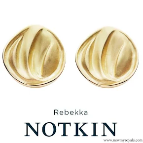 Crown Princess Mary Rebekka Notkin Carved Gold Earrings