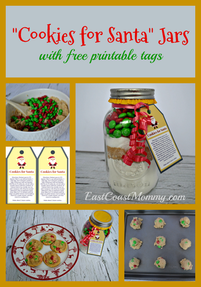 East Coast Mommy: Cookies for Santa Jars with free printable tags