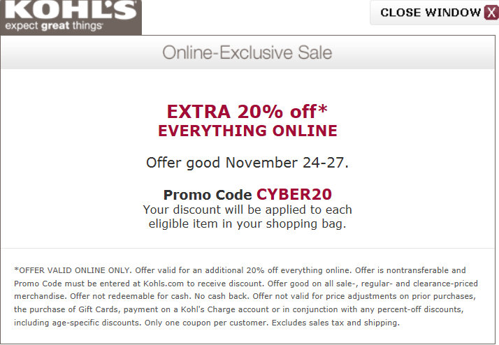 Kohl's has free shipping with no minimum purchase; Cyber Monday sales ...