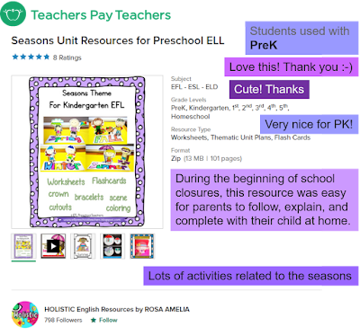 ESL/EFL Preschool Teachers: Seasons for Preschool ELL