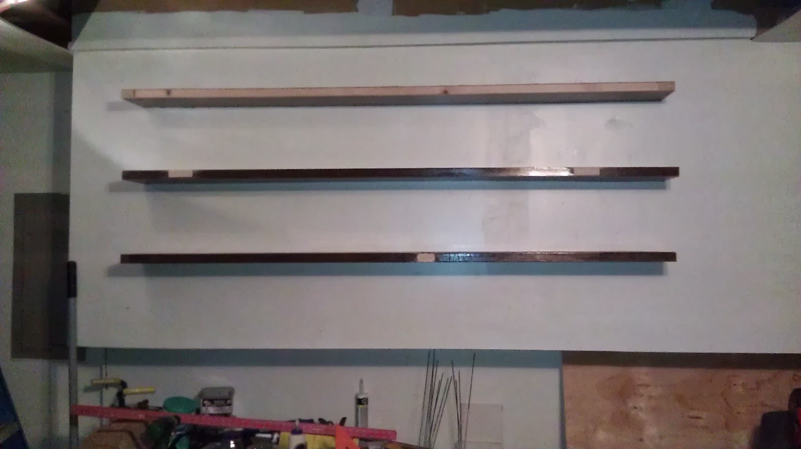 The Amos School of Construction The Floating Garage Shelves