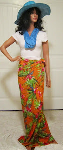 Tropical Orange Wrap Skirt or Sarong