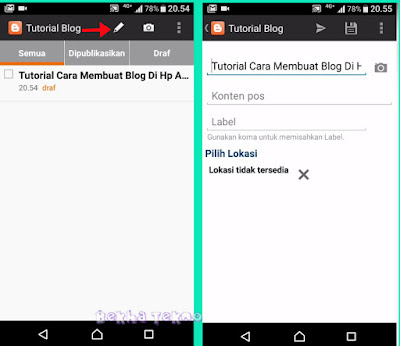 tulis artikel dihp Tutorial Lengkap Cara Membuat Blog Sendiri Di Hp Android Dengan Mudah Lengkap Dengan Gambar