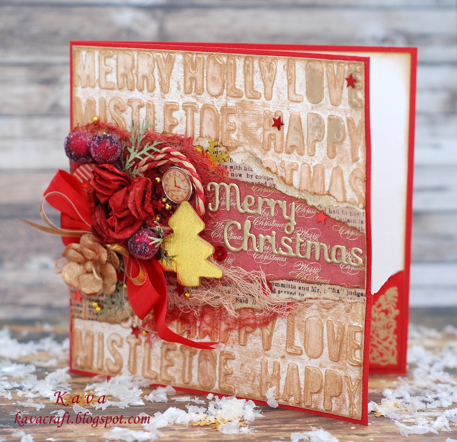 KAVA Craft MixedMedia Christmas Card