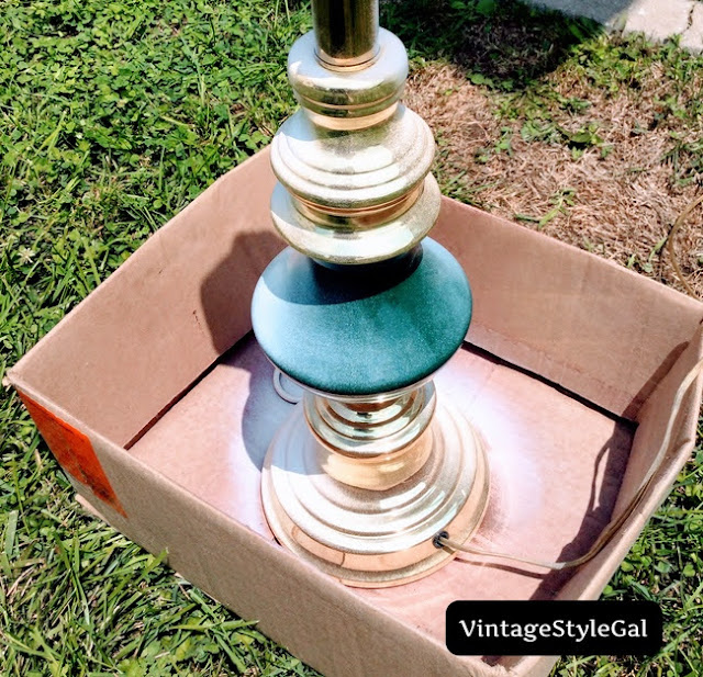 How to paint a metal lamp base Vintage Style Gal