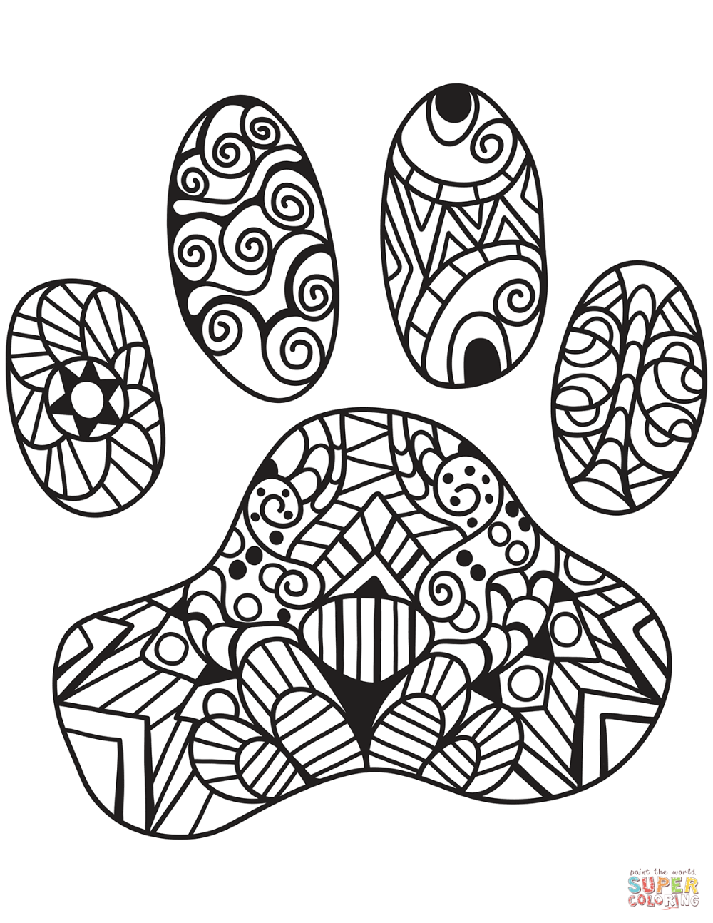 Paw Print Coloring Pages ~ Coloring Pages