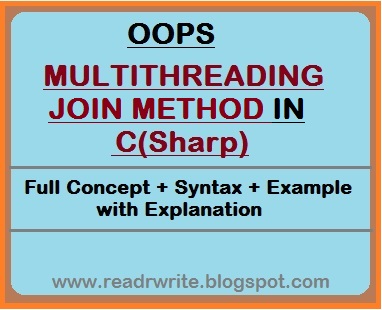 MULTITHREADING JOIN METHOD IN C# ~ readrwrite blogs