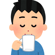 コーヒーを飲む人のイラスト（男性）