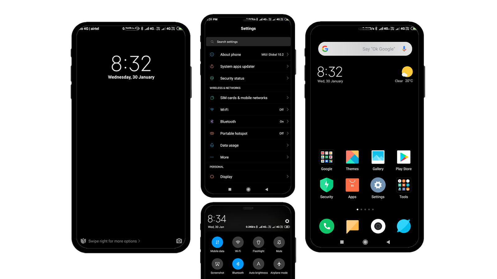 Stock Black Mode MIUI Theme for Xiaomi Mobile MIUI STUDIO