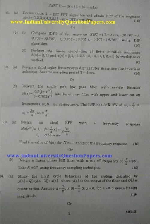 EC6502 Principles of Digital Signal Processing Nov Dec 2016 Question