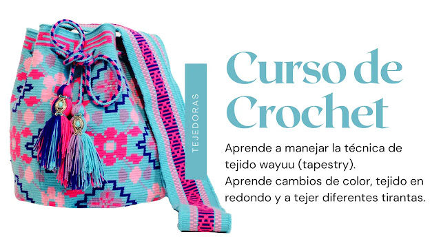 Taller virtual: Aprende a tejer una mochila wayuu con cambios de hilo y tejido en redondo