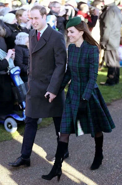 Members of the British Royal Family, Kate Middleton, Duchess Sophie, Queen Elizabeth attended two Christmas Day service