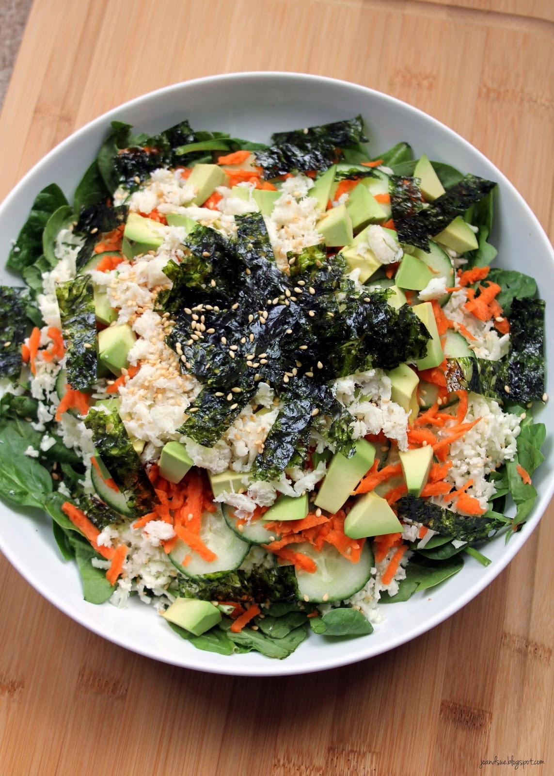 Jo and Sue California Roll Sushi Salad With Wasabi Soy Sauce Dressing