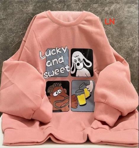 Áo Sweater Lucky tay phồng cute