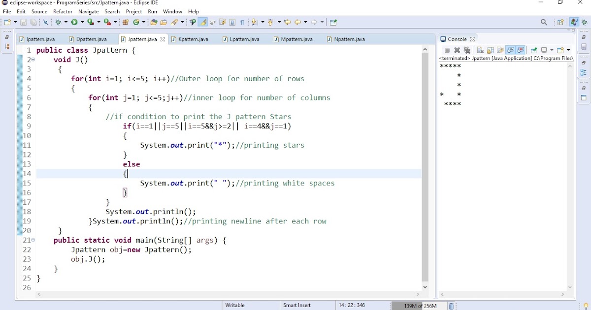 Basic Java Programs: J