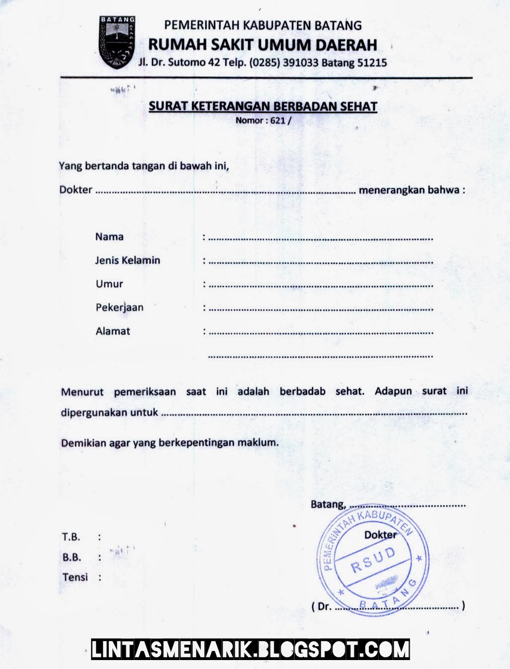 Contoh Surat Dokter Klinik Surat G