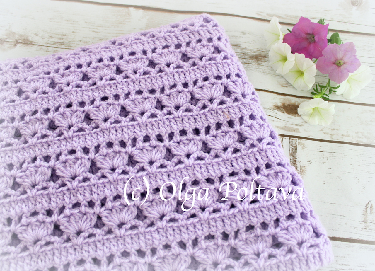 Lacy Crochet Lilacs in Bloom Baby Afghan, Baby Lace Blanket, New