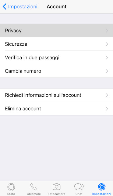 WhatsApp Impostazioni sulla Privacy
