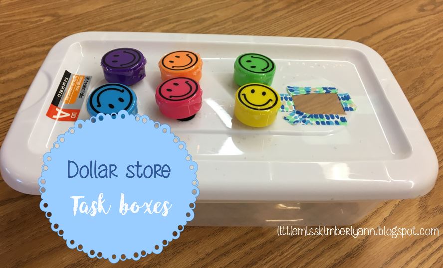 Little Miss Kim's Class Dollar Store Task Boxes!