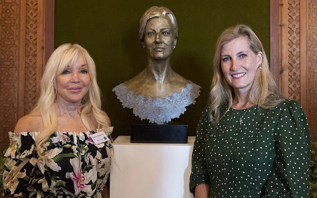 The Countess of Wessex wore a new green polka dot dress from Alice Early