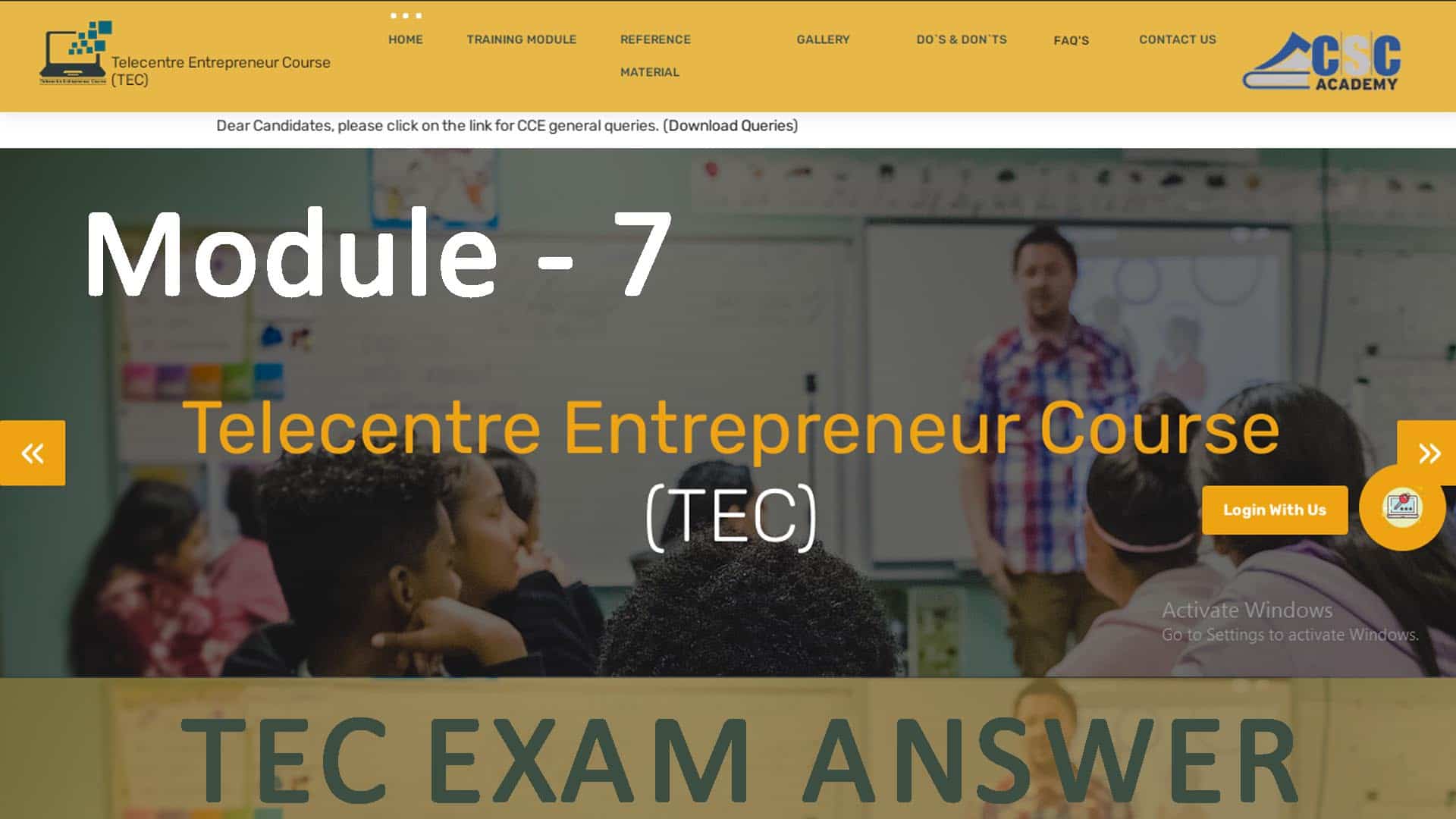 Assesment 7 TEC Exam Answer key 2021