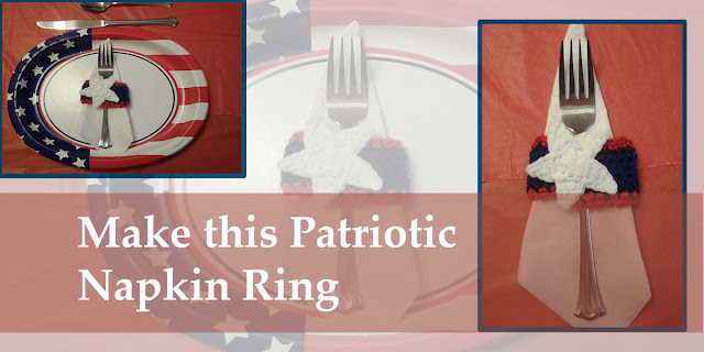 red, white and blue napkin rings