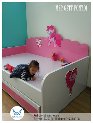 Giường tầng thấp kiểu sofa My Little Pony Pinkie Pie G2TT-PONY.01