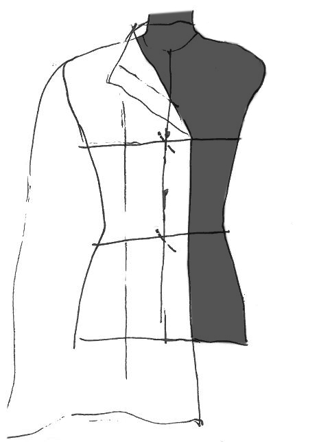 Ancien-Nouveau: Draping class 1, a simple blouse