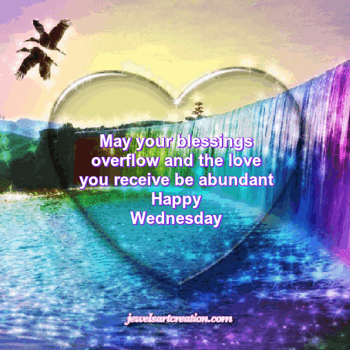 Wednesday comments, Wednesday blessing, animated greetings, heart