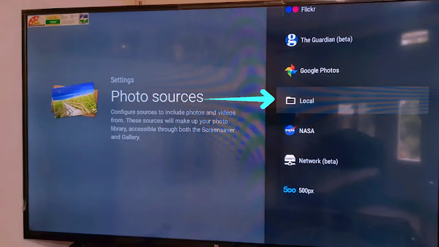 click on local how to add local images as a screensaver