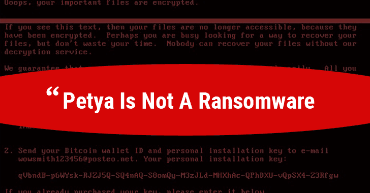 Turns Out New Petya is Not a Ransomware, It's a Destructive Wiper Malware