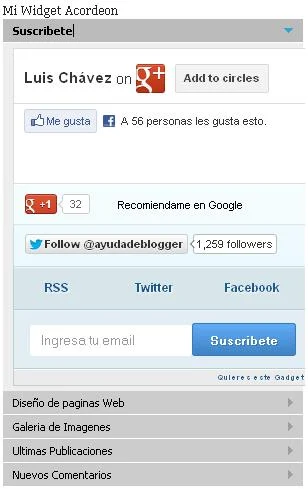 Widget Acordeón para blogger