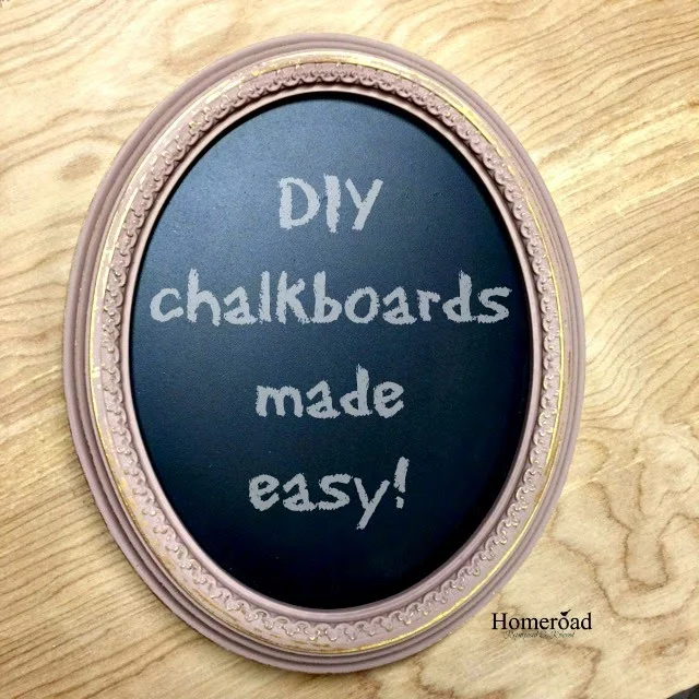 DIY chalkboards using pre-made chalkboard and a framing gun