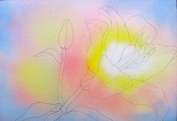 watercolor painting background paint painted yellow prism leaves flowers stem wash petals stems draw bud