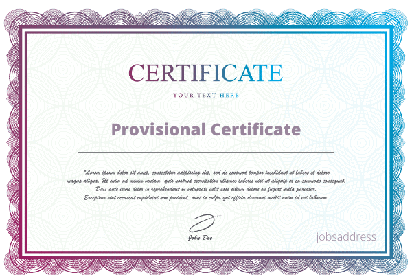 Provisional Certificate Meaning What Is Provisional Certificate 