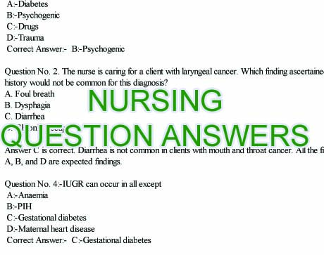 Staff Nurse Exam Question Answers- Feb 2018