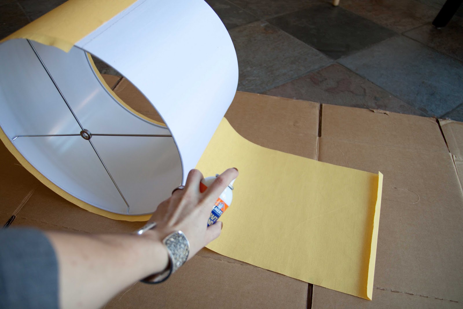 Fabric Is Bliss Recover A Lamp Shade, Stay Sane.