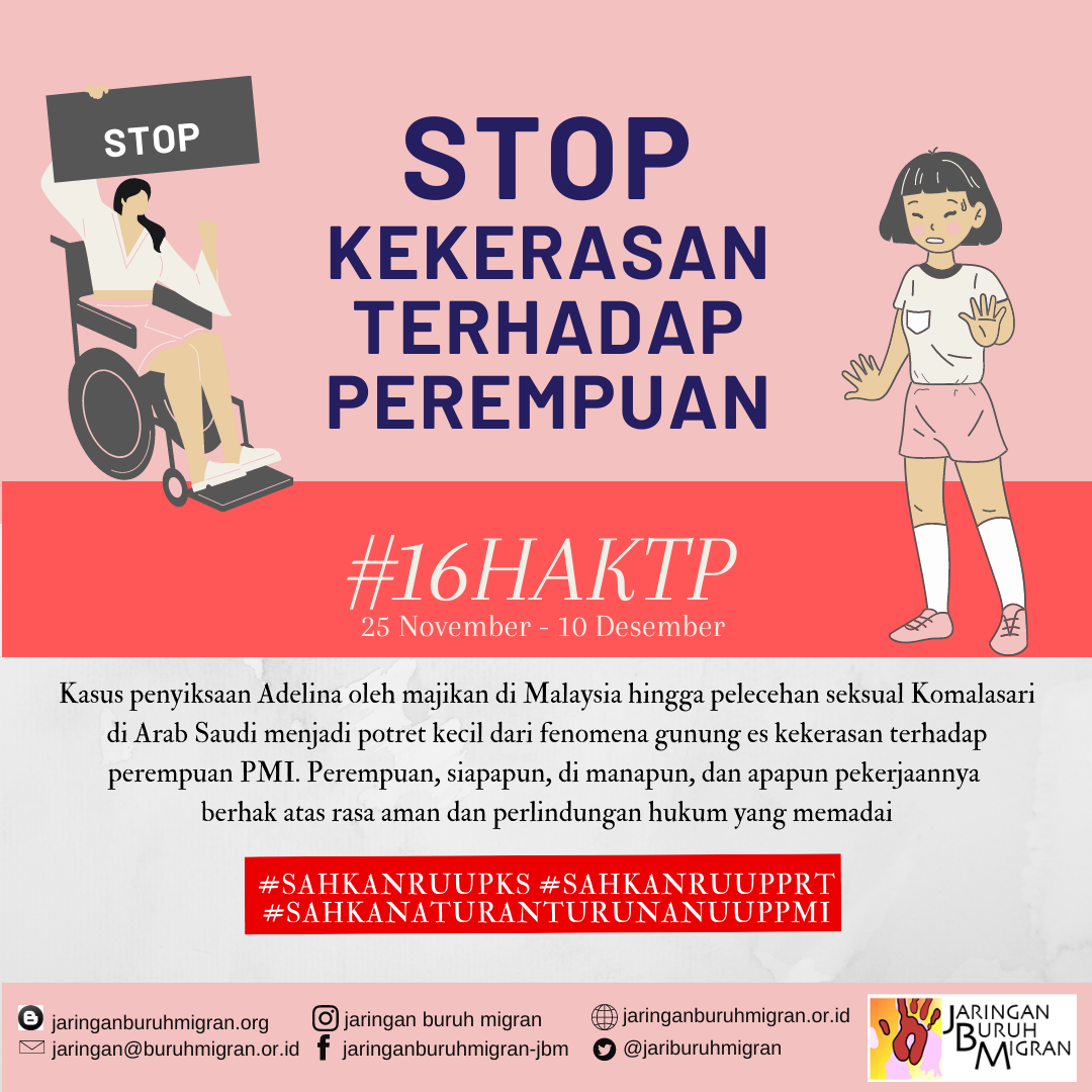 Jaringan Buruh Migran Poster Peringatan Hari Anti Kekerasan Terhadap Perempuan 25 November 2020