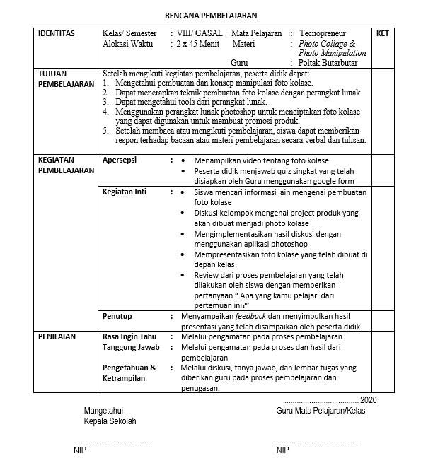 Contoh Rpp 1 Lembar Kelas 1 Semester 1 Revisi 2020 Sdmi Lengkap CLOUD