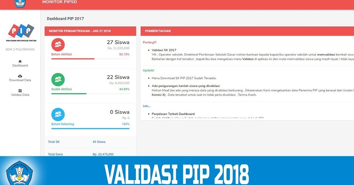 Cara Mudah Validasi Pip Untuk Operator Sekolah