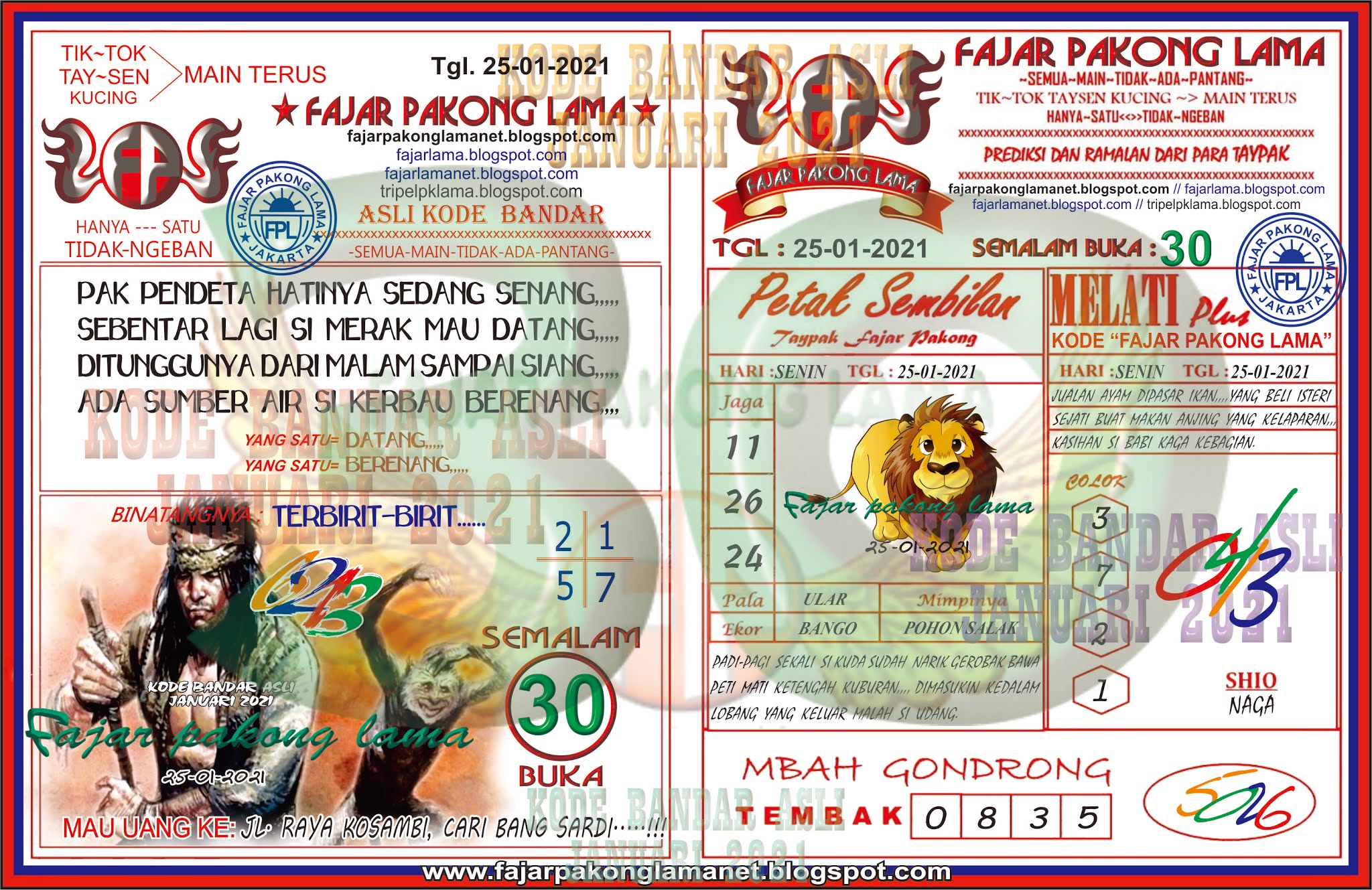 SYAIR HONGKONG 25 JANUARI 2021 Bermain Syair