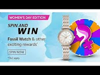 Amazon Womens Day Edition Quiz 05-Mar-2021 Chance to win Fossil Watch