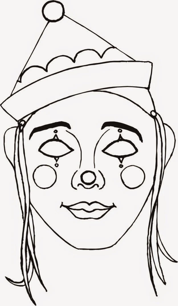 Clowns Free Printable Coloring Masks or Templates. Oh My Fiesta! in