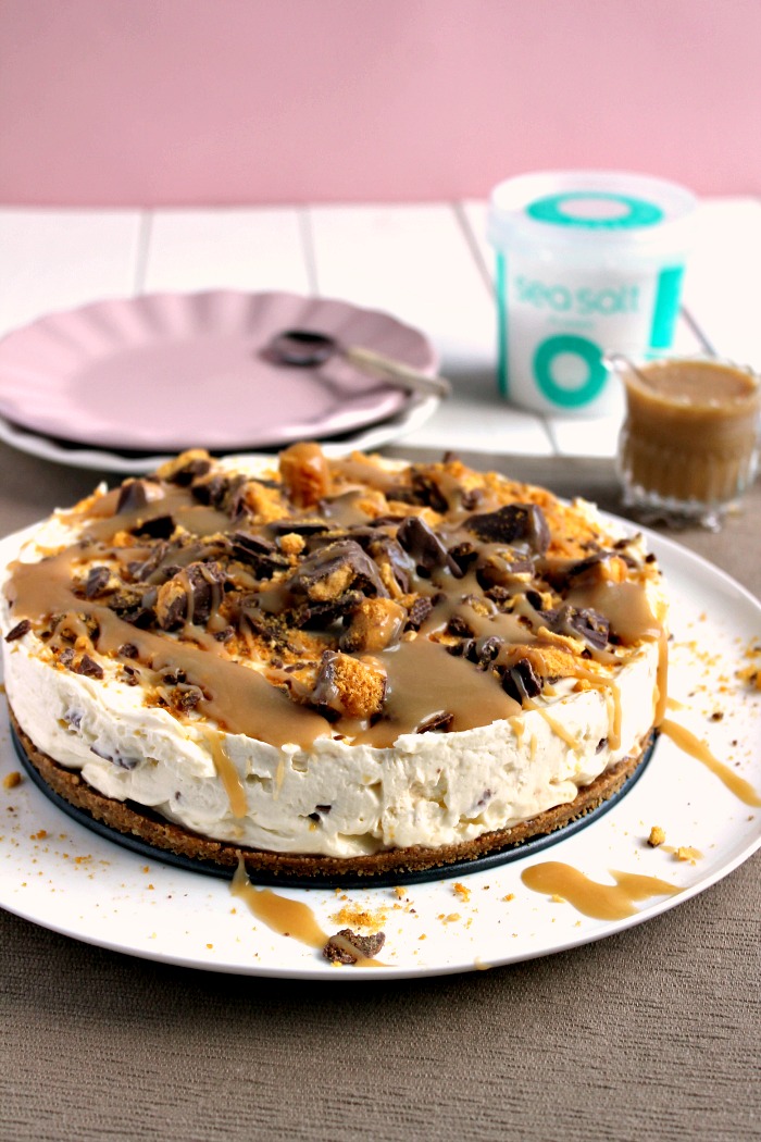 Jam and Clotted Cream Chocolate Salted Caramel Cheesecake