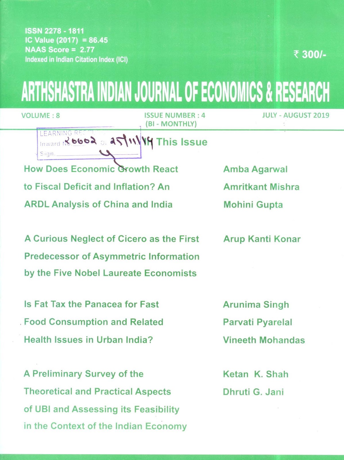 http://indianjournalofeconomicsandresearch.com/index.php/aijer/issue/view/8678