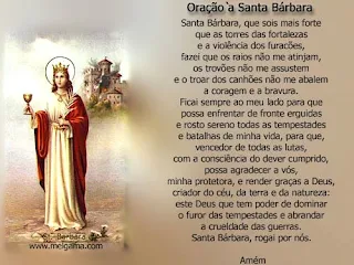 4 de Dezembro é Dia de Santa Bárbara #SantaBárbara
