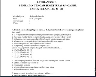 Materi Soal Uts Bahasa Indonesia Kelas 8 Semester 1 K13